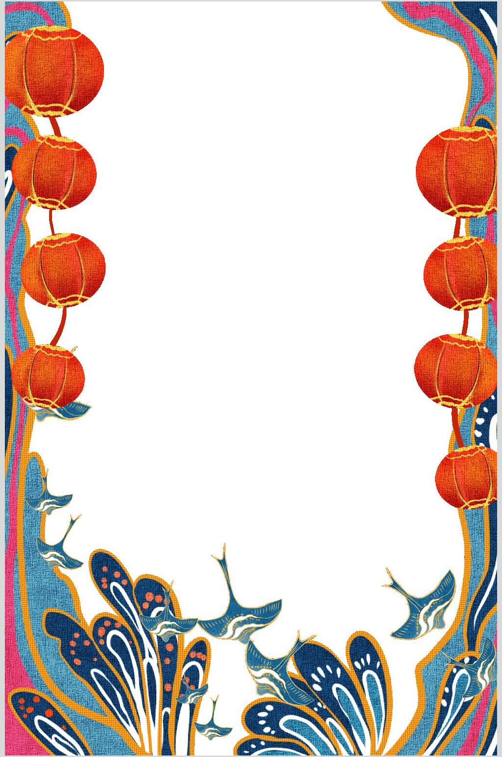 大气传统灯笼国潮边框素材素材