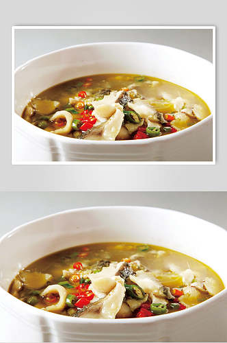 营养美味酸菜鱼菜品摄影图片