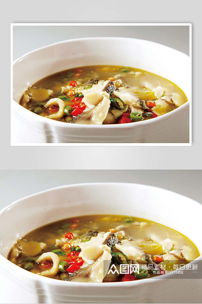 营养美味酸菜鱼菜品摄影图片素材
