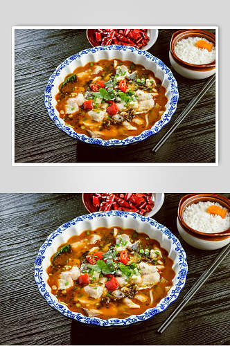 秘制酸菜鱼菜品摄影高清图片