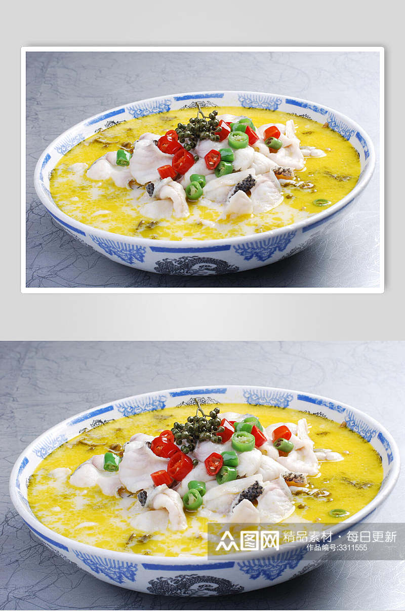 健康美味酸菜鱼菜品摄影高清图片素材