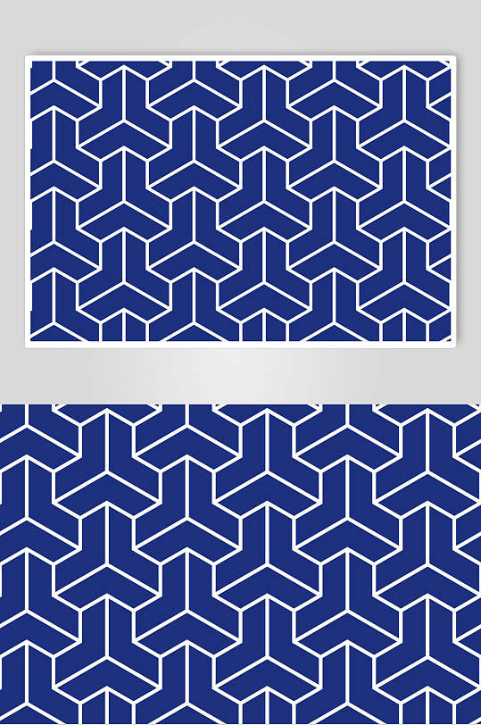 简洁蓝白青花瓷图案矢量设计素材