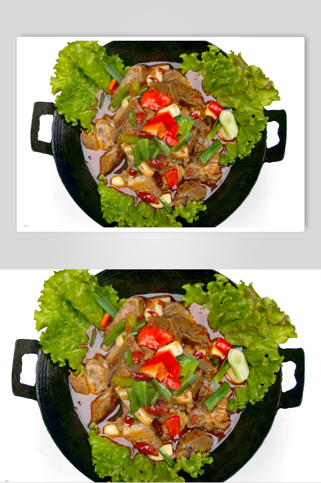 秘制鸭肉干锅汤锅美食实拍图片素材