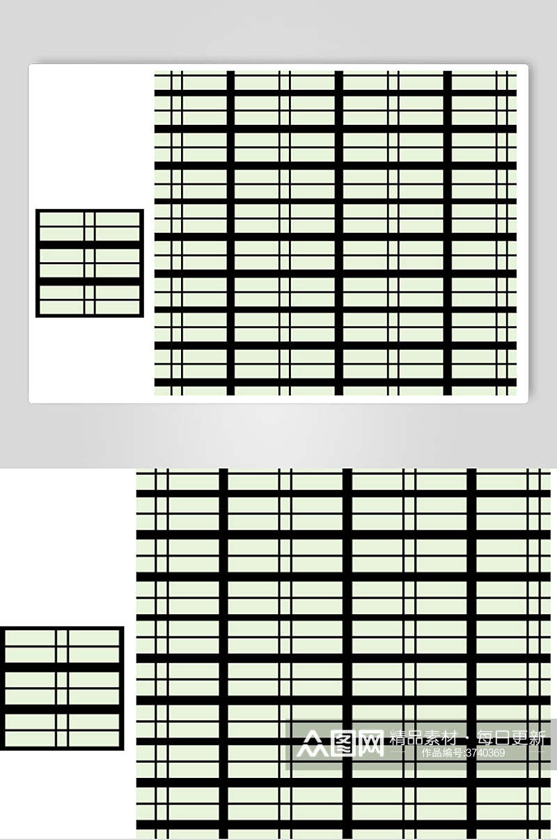 简约大气格子中式古典花纹矢量素材素材