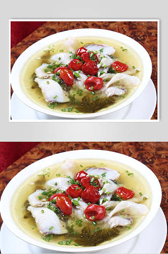 香辣美味酸菜鱼菜品摄影图片