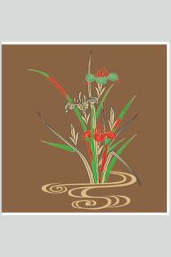 典雅大气花朵中式古典花纹矢量素材