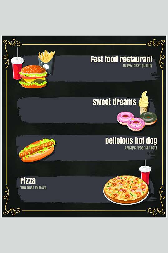 西餐快餐图片素材菜单