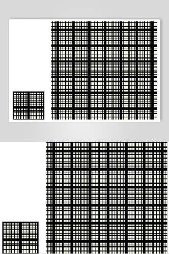 大气黑色格子中式古典花纹矢量素材