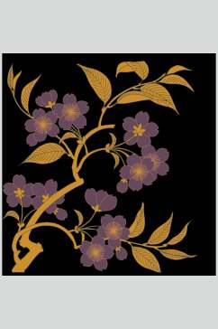 简约大气花朵中式古典花纹矢量素材