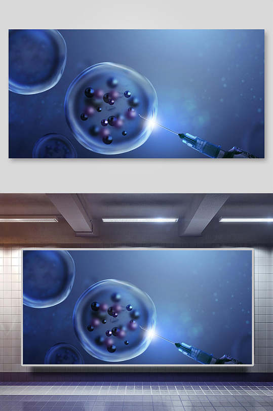 清新蓝色生物医药科技科学背景素材