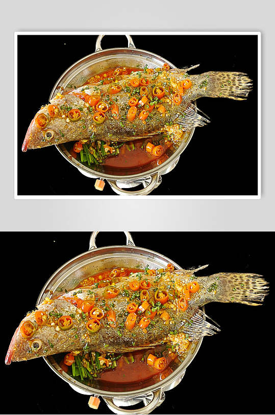 鲜香鱼干锅汤锅美食实拍图片