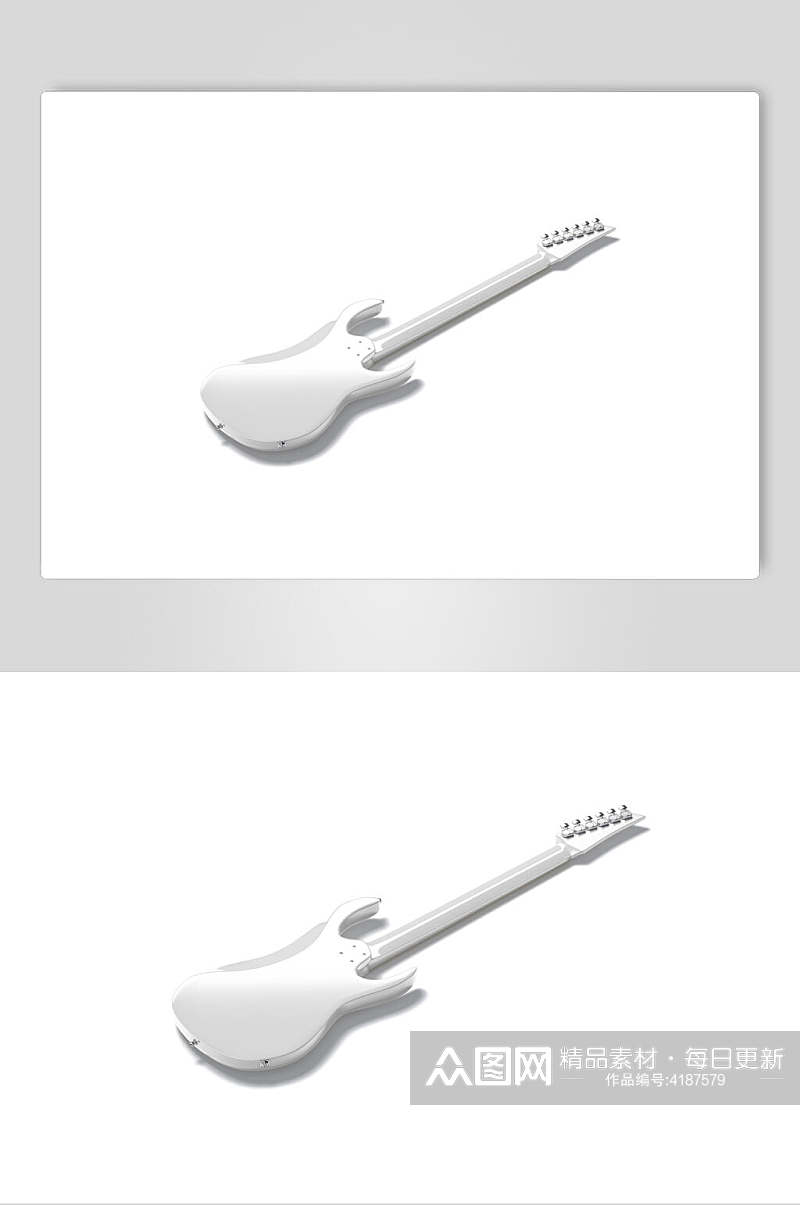 立体留白白色创意大气吉他样机素材