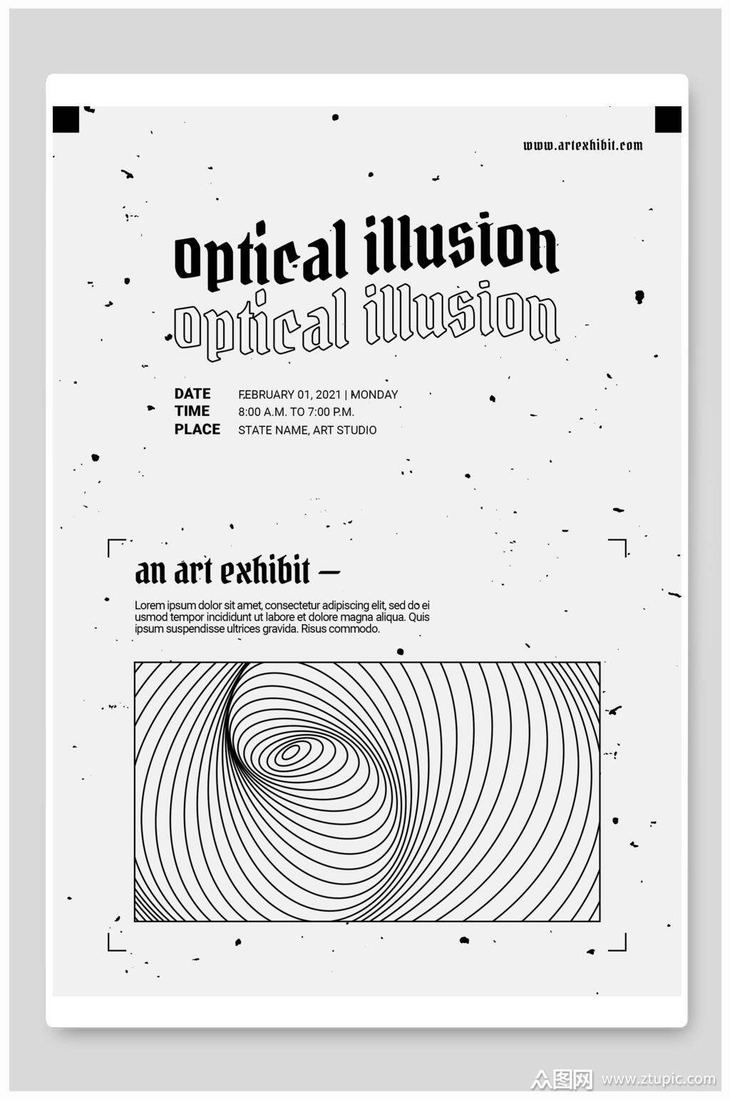 黑色抽象线条宣传海报素材