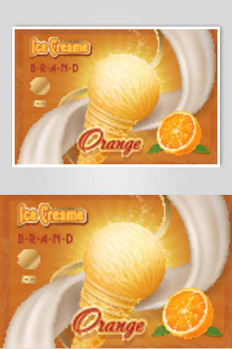 橙子甜品美食插画矢量素材