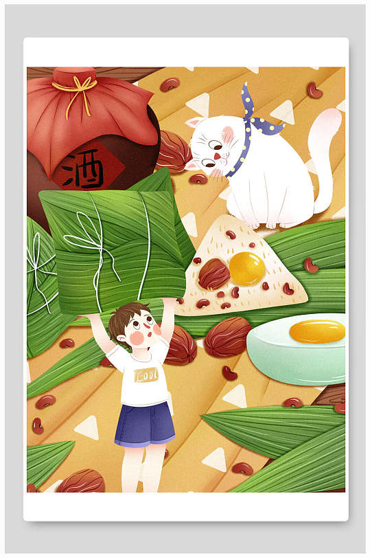 少女猫咪插画图片-少女猫咪插画素材下载-众图网