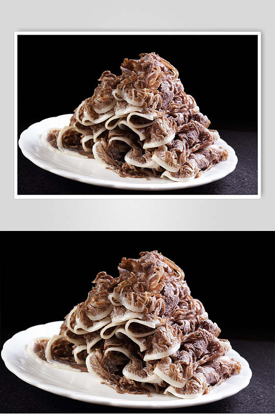 黑底经典碟子牛百叶内脏图片