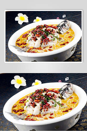 秘制酸菜鱼菜品摄影图片