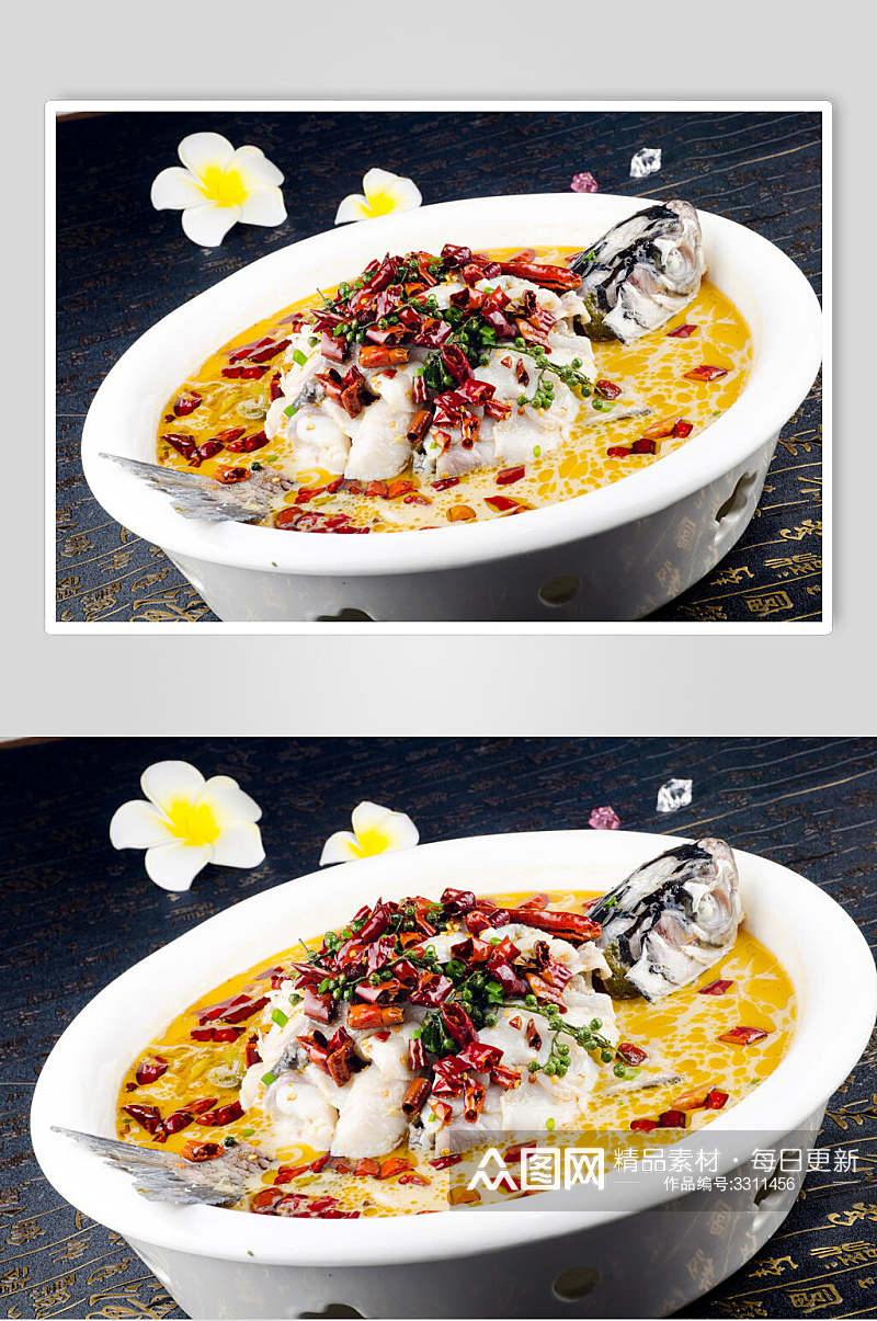 秘制酸菜鱼菜品摄影图片素材