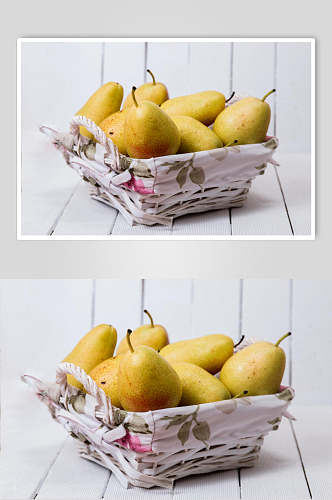 梨盘子新鲜水果高清图片