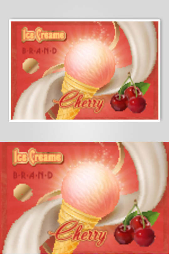 樱桃甜品美食插画矢量素材