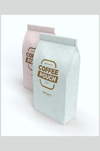 粉绿简约英文时尚咖啡包装袋样机