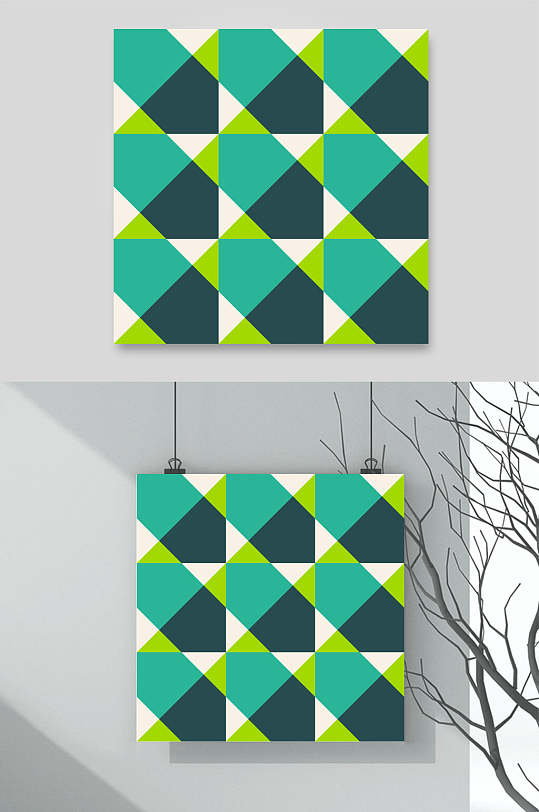 高端时尚创意个性几何色块矢量素材