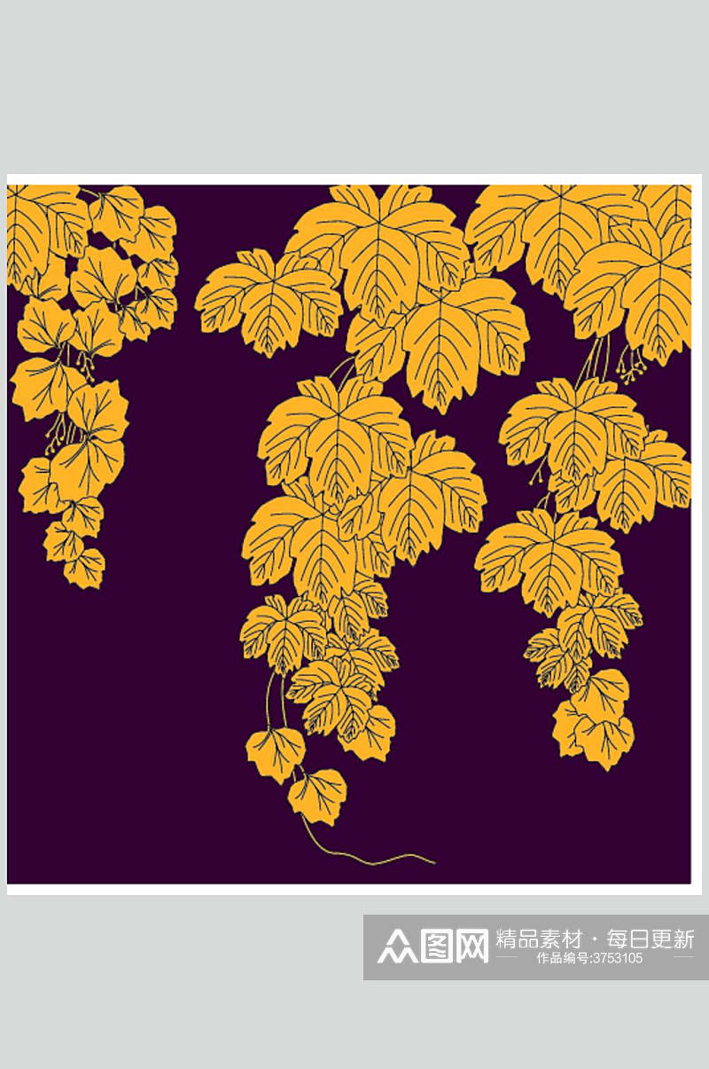 炫酷大气树叶中式古典花纹矢量素材素材