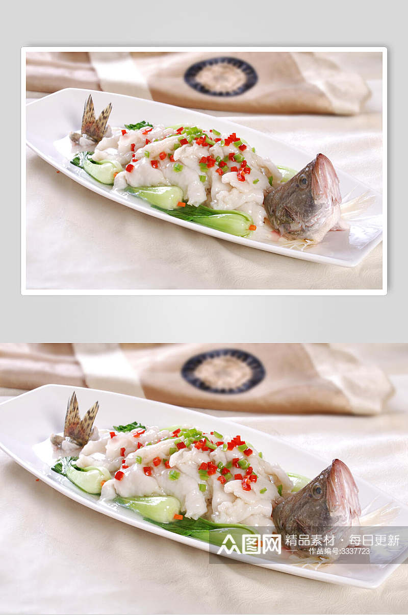 清真鲈鱼川菜菜品图片素材