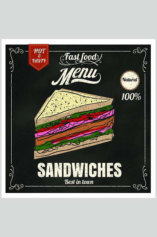 西餐快餐三明治素材菜单