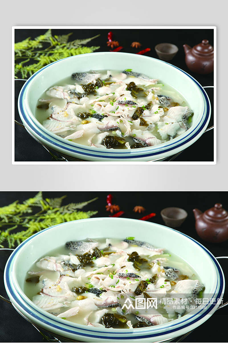 特色美味酸菜鱼菜品摄影高清图片素材