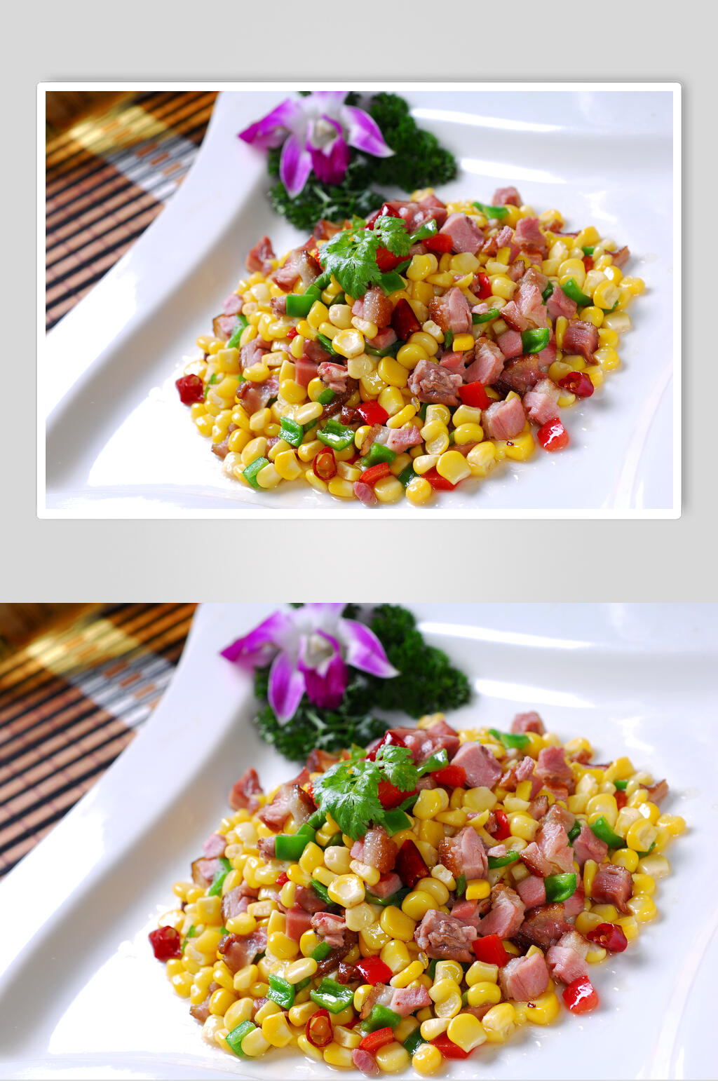 玉米炒肉川菜图片素材