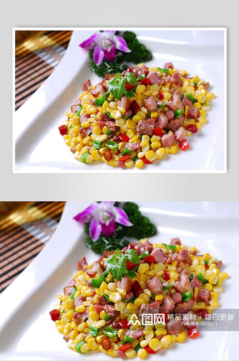 玉米炒肉川菜图片素材