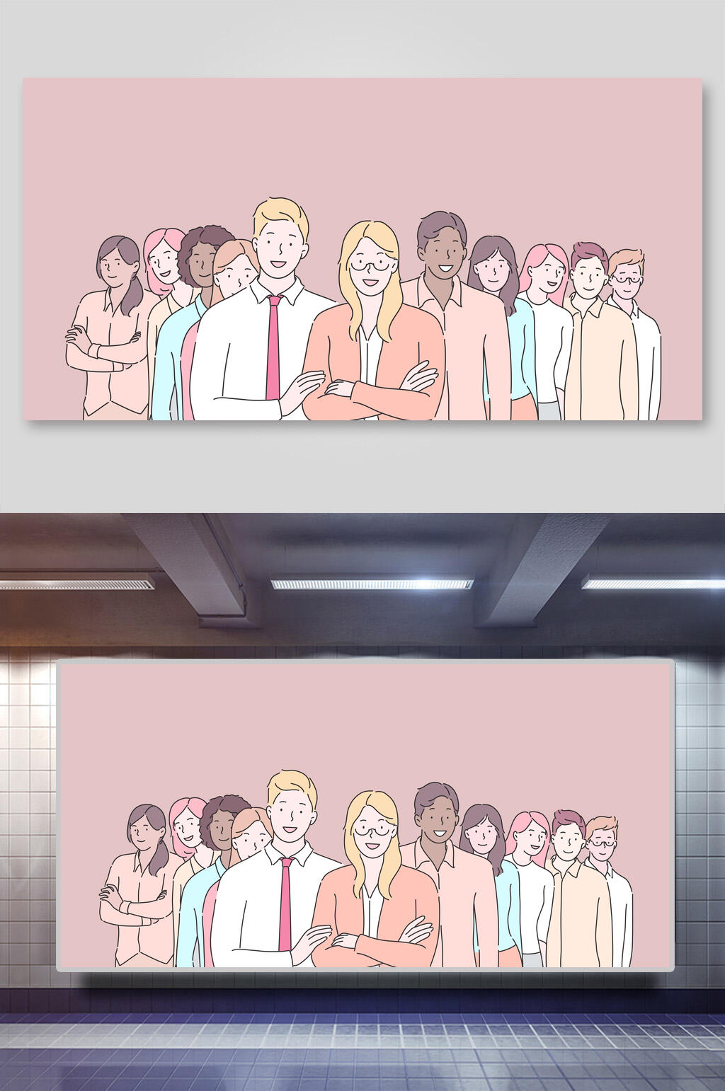人群简约生活办公场景人物矢量插画素材