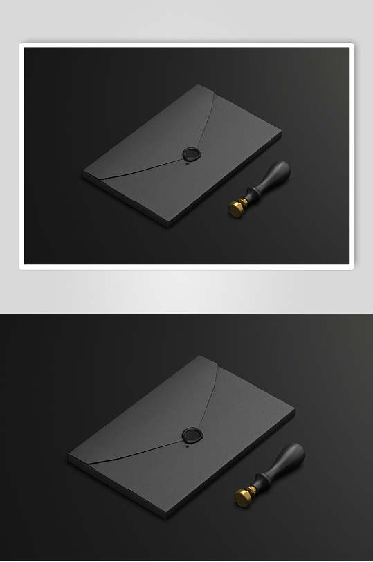 信封黑色简约风企业vi设计展示样机