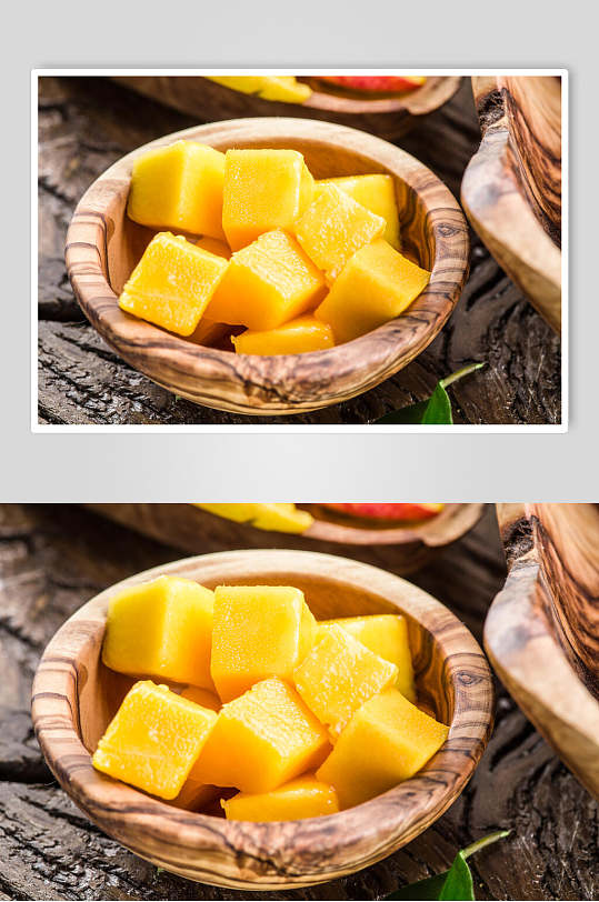 新鲜水果芒果丁高清图片
