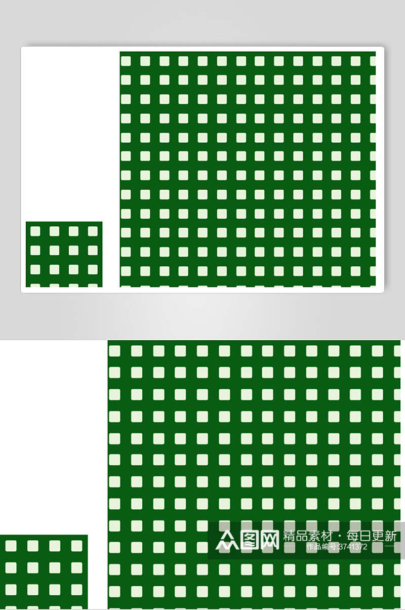 绿色大气格子中式古典花纹矢量素材素材