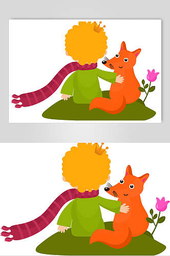 狐狸卡通小王子矢量素材