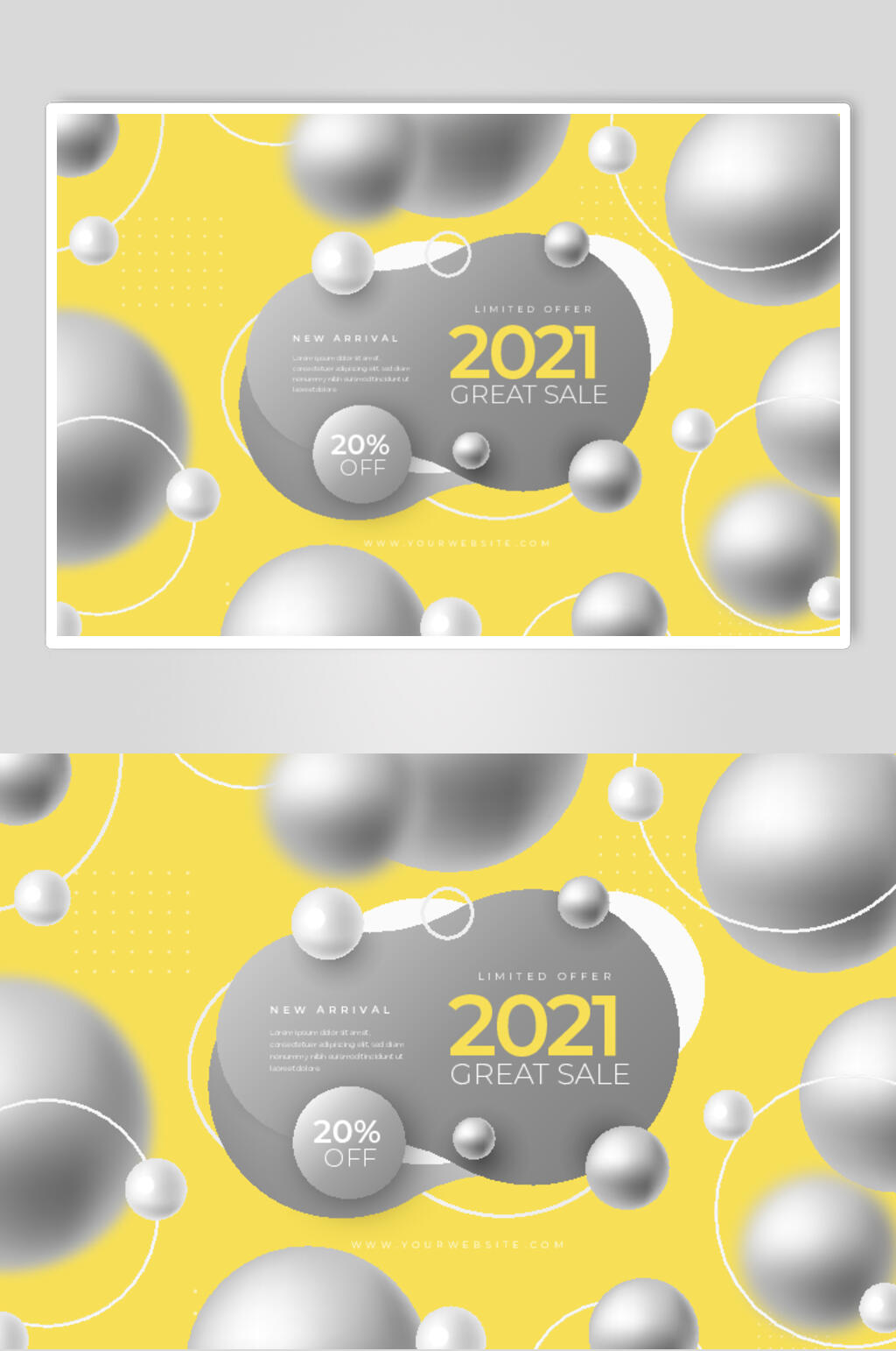 2021黄色背景几何抽象变幻矢量素材素材