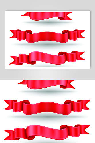 高端创意红色丝带飘带矢量素材
