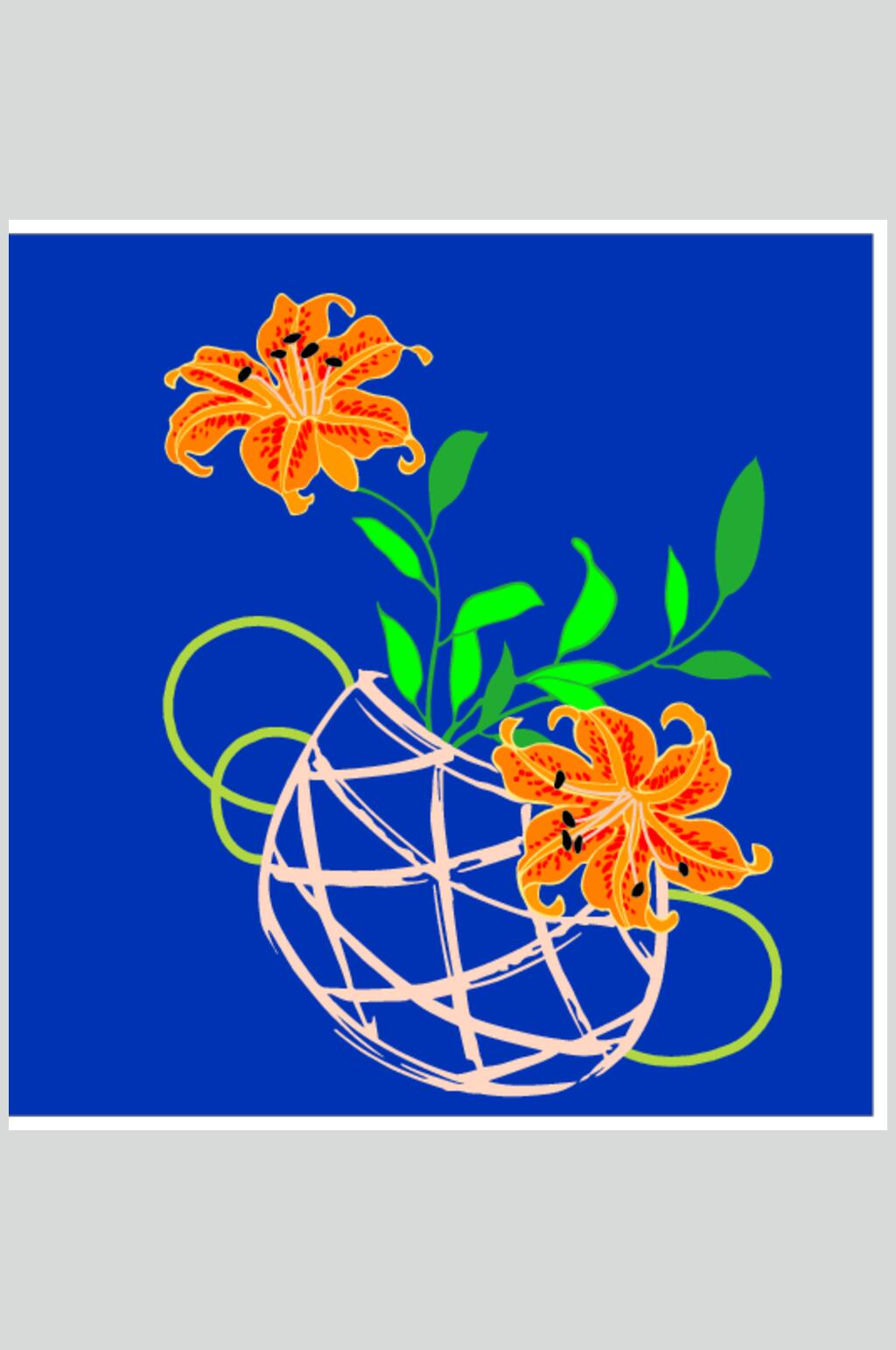 蓝色手绘花朵中式古典花纹矢量素材素材