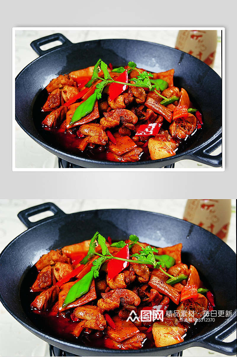 飘香猪肉豆腐干锅汤锅美食高清图片素材