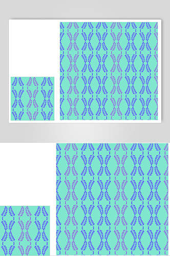 创意蓝色对称中式古典花纹矢量素材