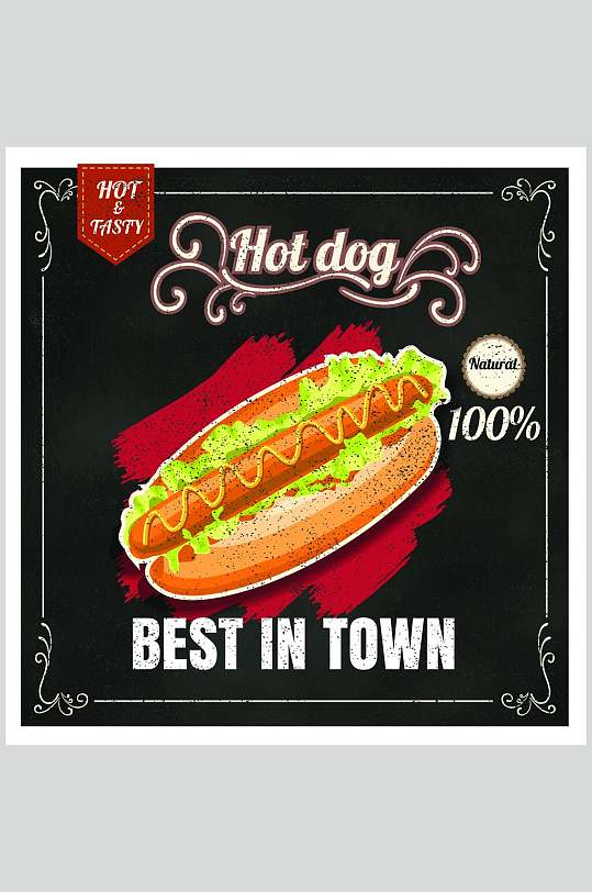 热狗西餐快餐素材菜单