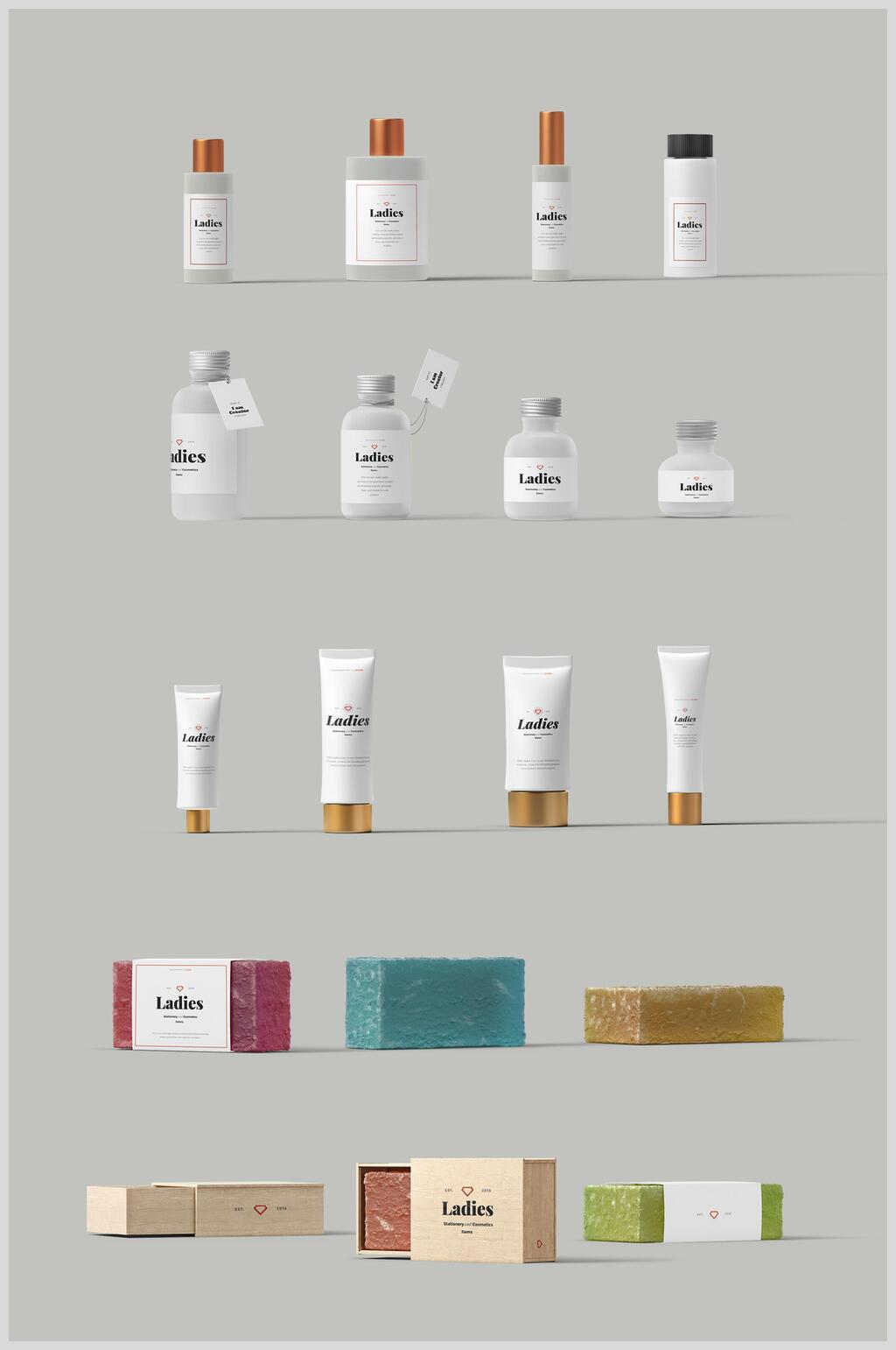 精致化妆品盆栽包装素材素材