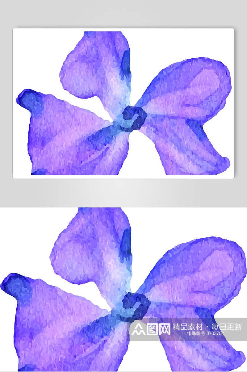 紫色水彩动物花卉矢量素材素材