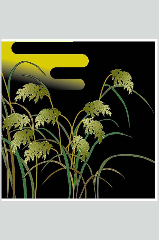 创意高粱中式古典花纹矢量素材