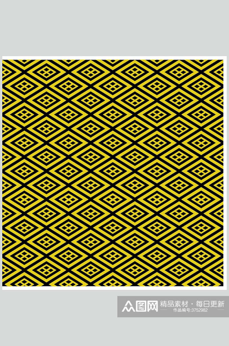 黄色创意大气中式古典花纹矢量素材素材
