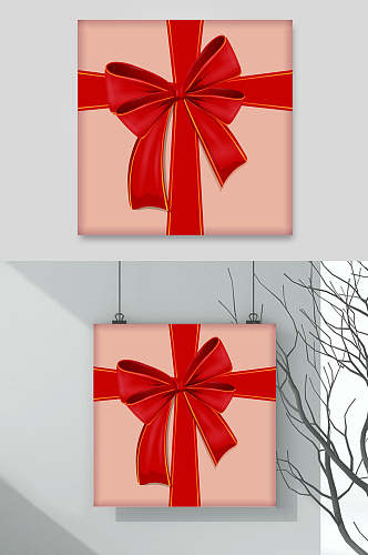 创意礼物盒红色丝带飘带矢量素材
