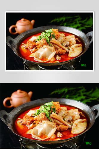 香浓美味鱼肉干锅汤锅美食食品实拍图片