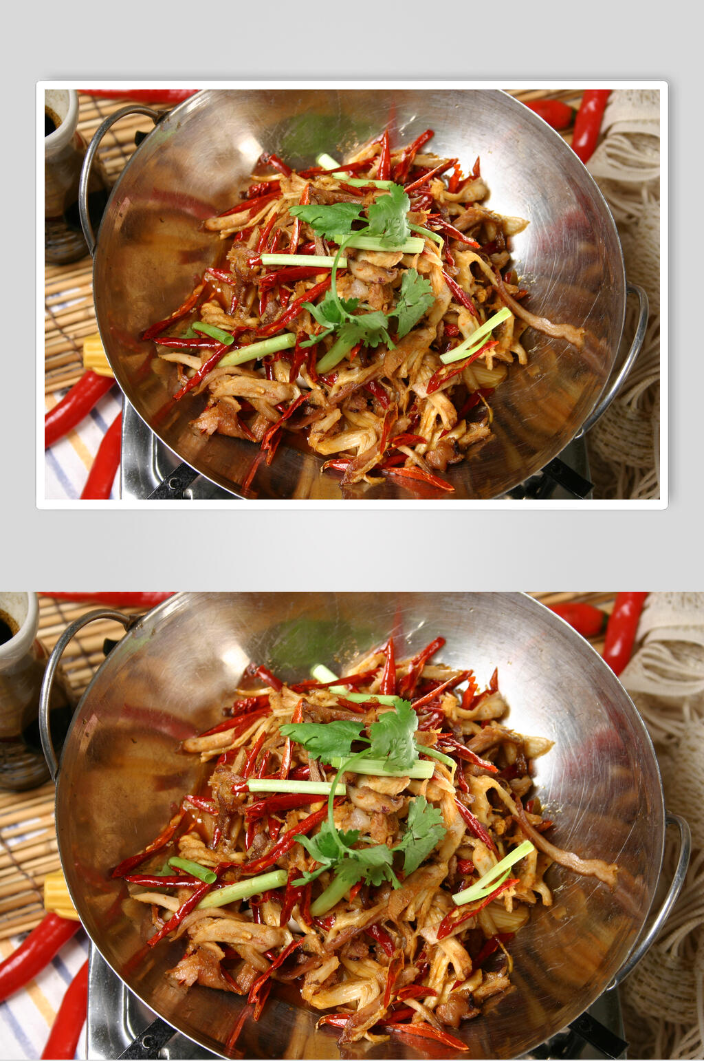 招牌猪耳干锅汤锅美食实拍图片素材